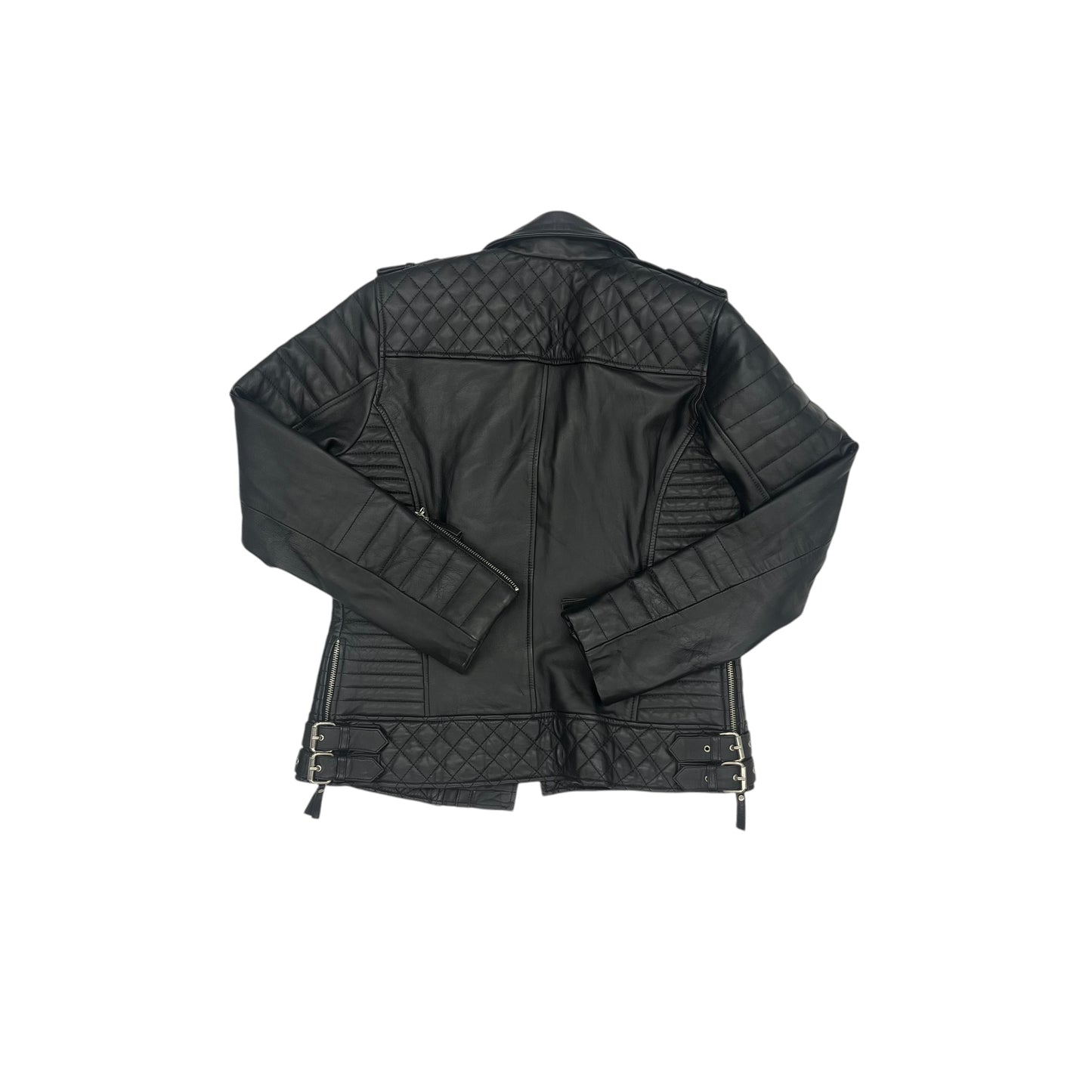 Jacket Moto Leather By Clothes Mentor In Black, Size:M