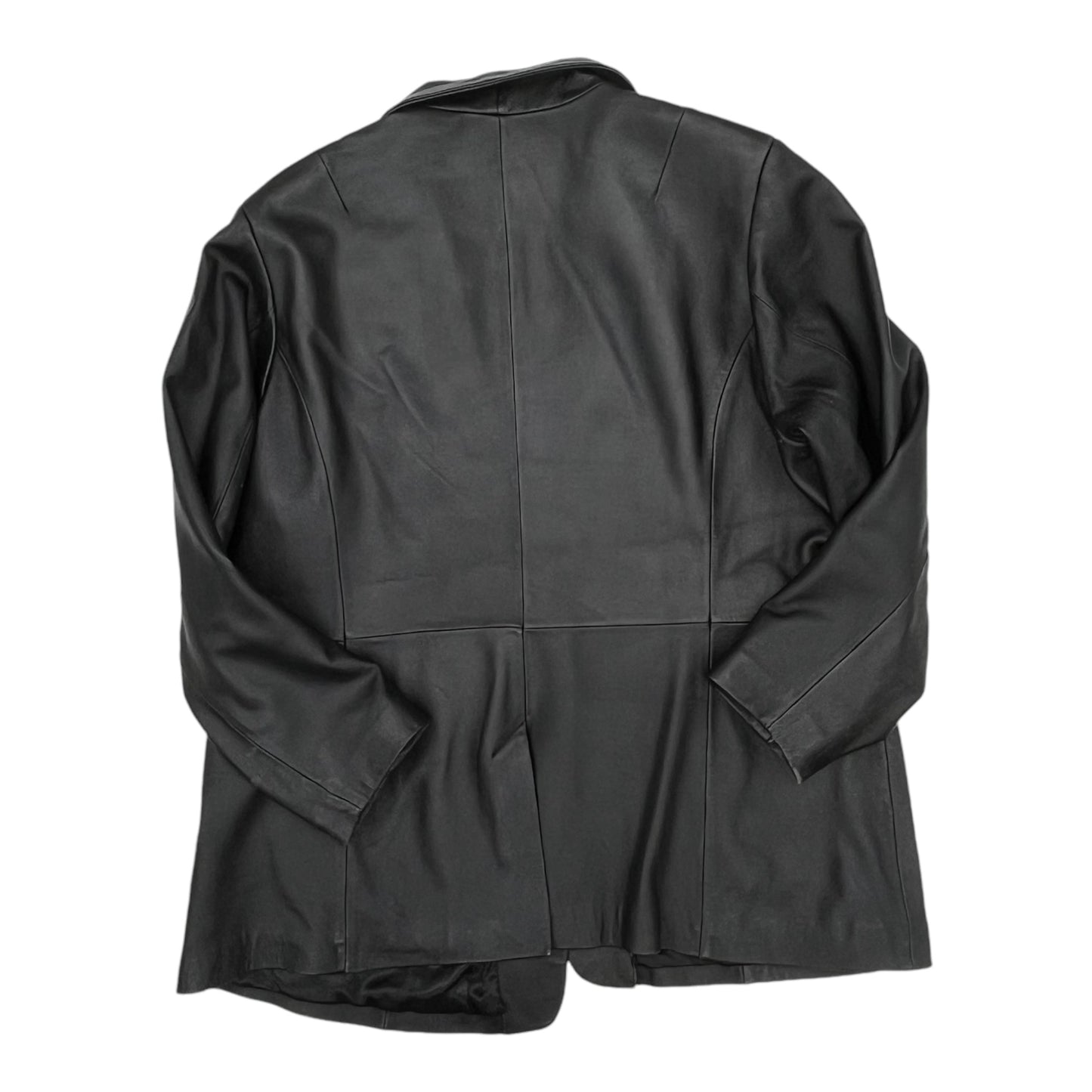 Jacket Leather By Denim And Company In Black, Size:2X