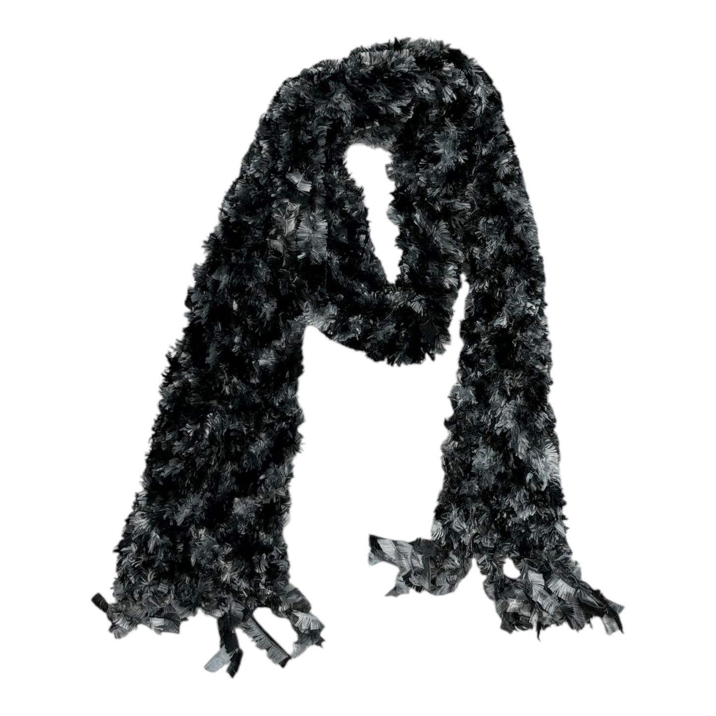 Scarf Winter By Clothes Mentor In Black & Grey