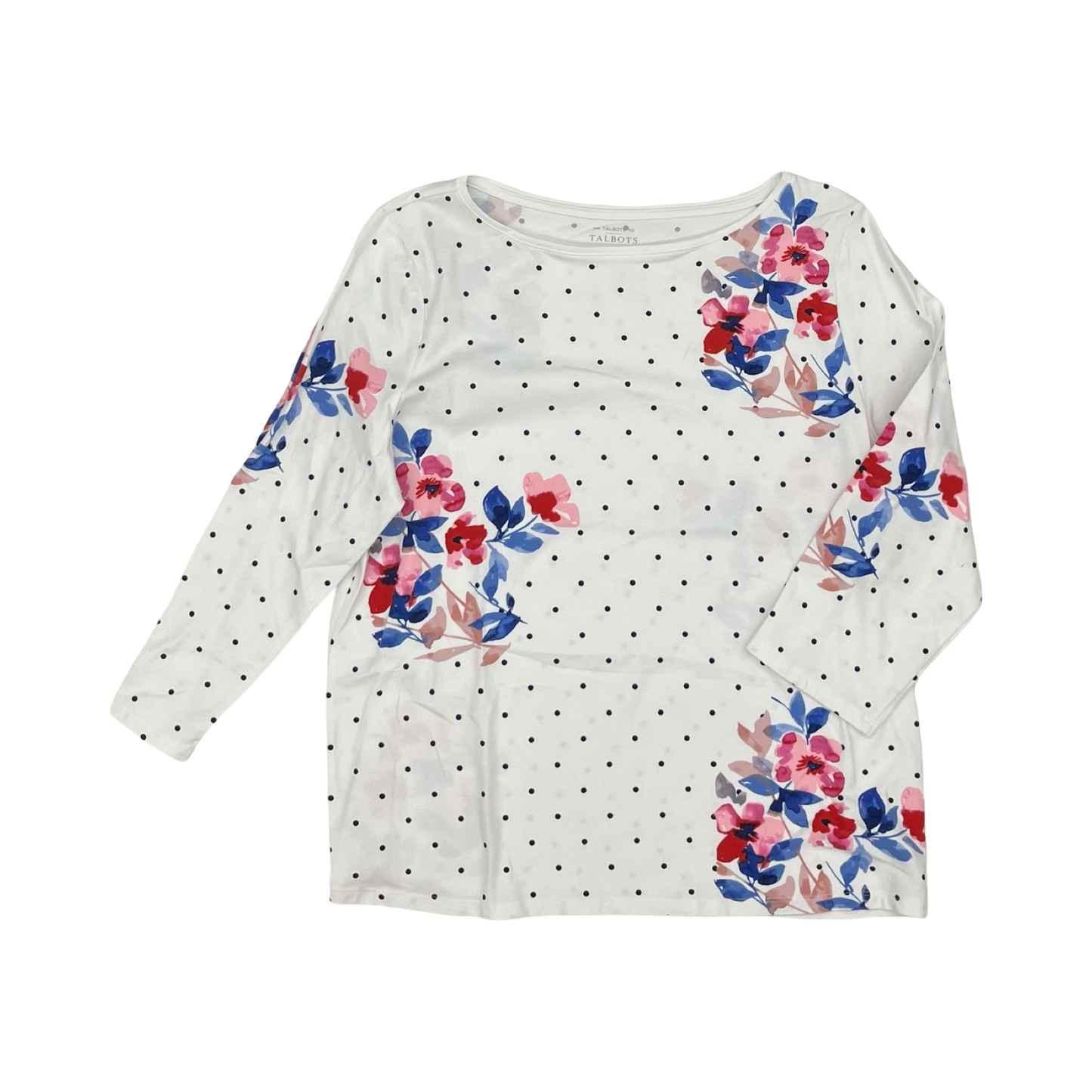 Top 3/4 Sleeve By Talbots In Floral Print, Size:Xl