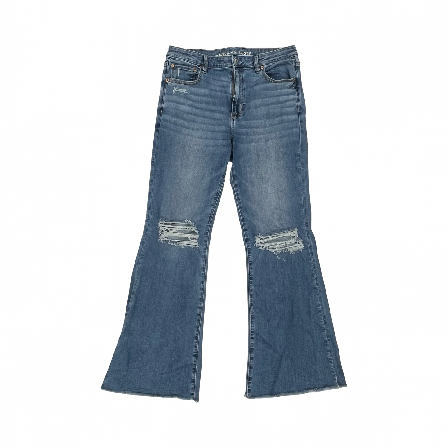 Jeans Flared By American Eagle In Blue Denim, Size:12
