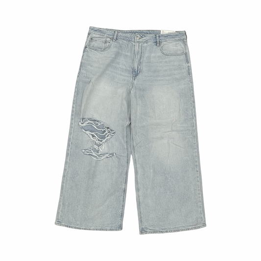 Jeans Wide Leg By American Eagle In Blue Denim, Size:18