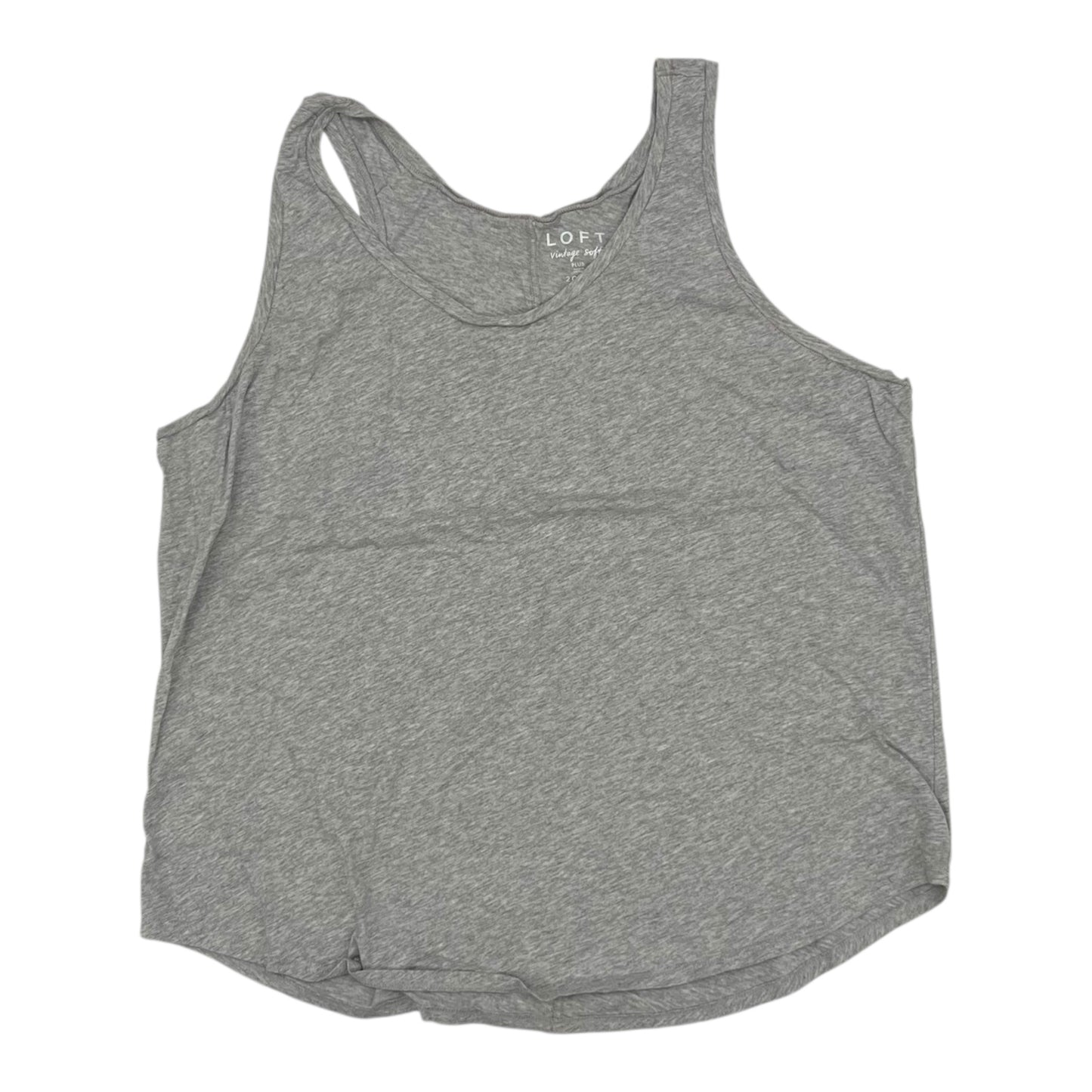 Top Sleeveless By Loft In Grey, Size:2X