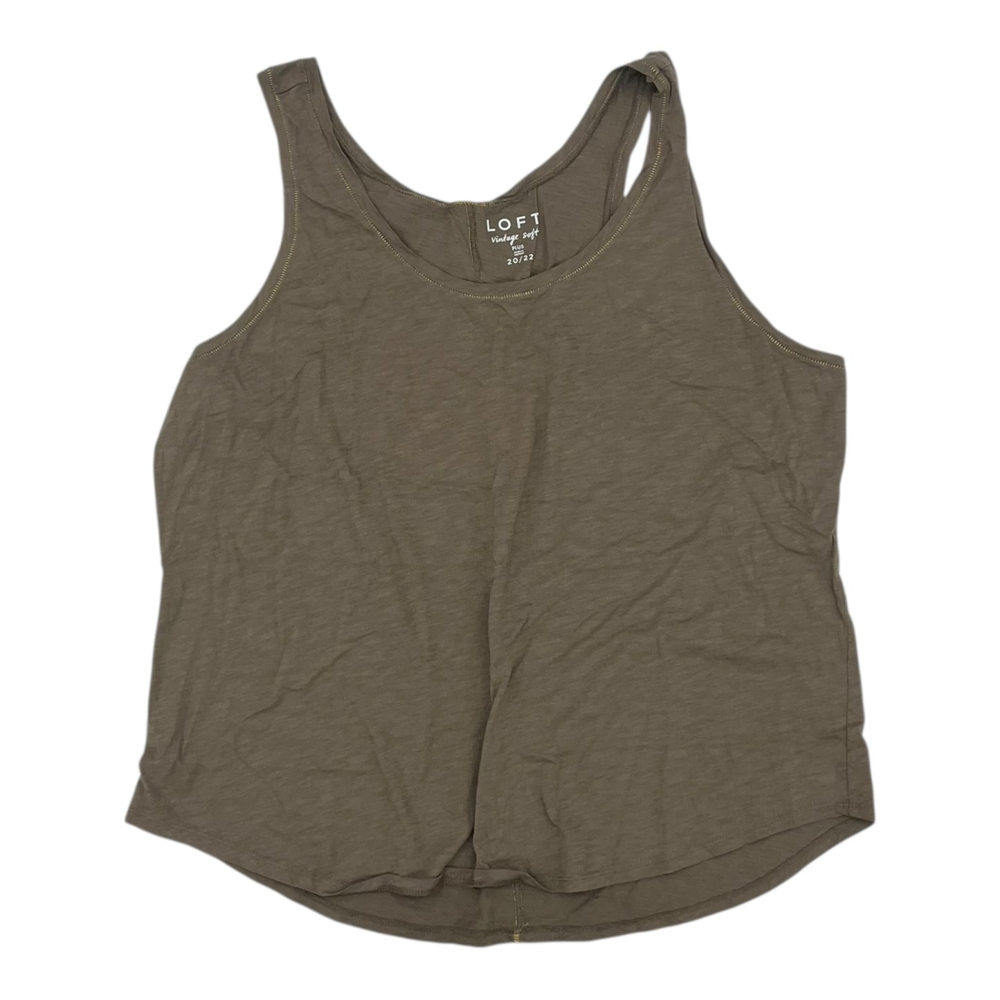 Top Sleeveless By Loft In Green, Size:2X