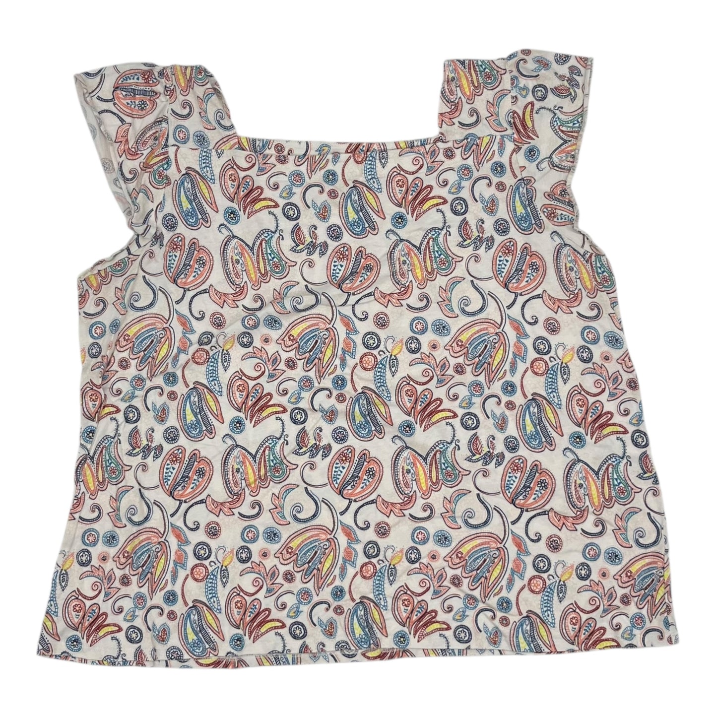 Blouse Ss By Loft In Cream, Size:2X