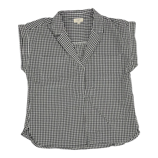 Blouse Ss By Loft In Black & White, Size:L