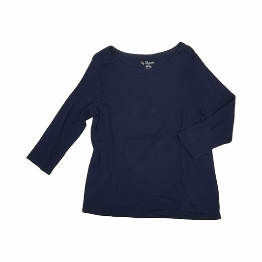 Top 3/4 Sleeve Basic By Chicos In Blue, Size:L