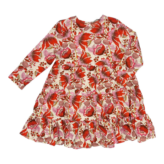 Dress Party Short By Zara In Orange & White, Size:L