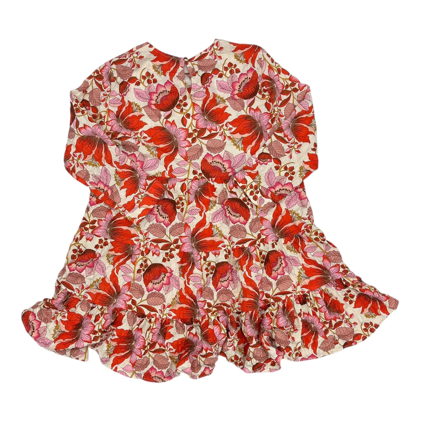 Dress Party Short By Zara In Orange & White, Size:L