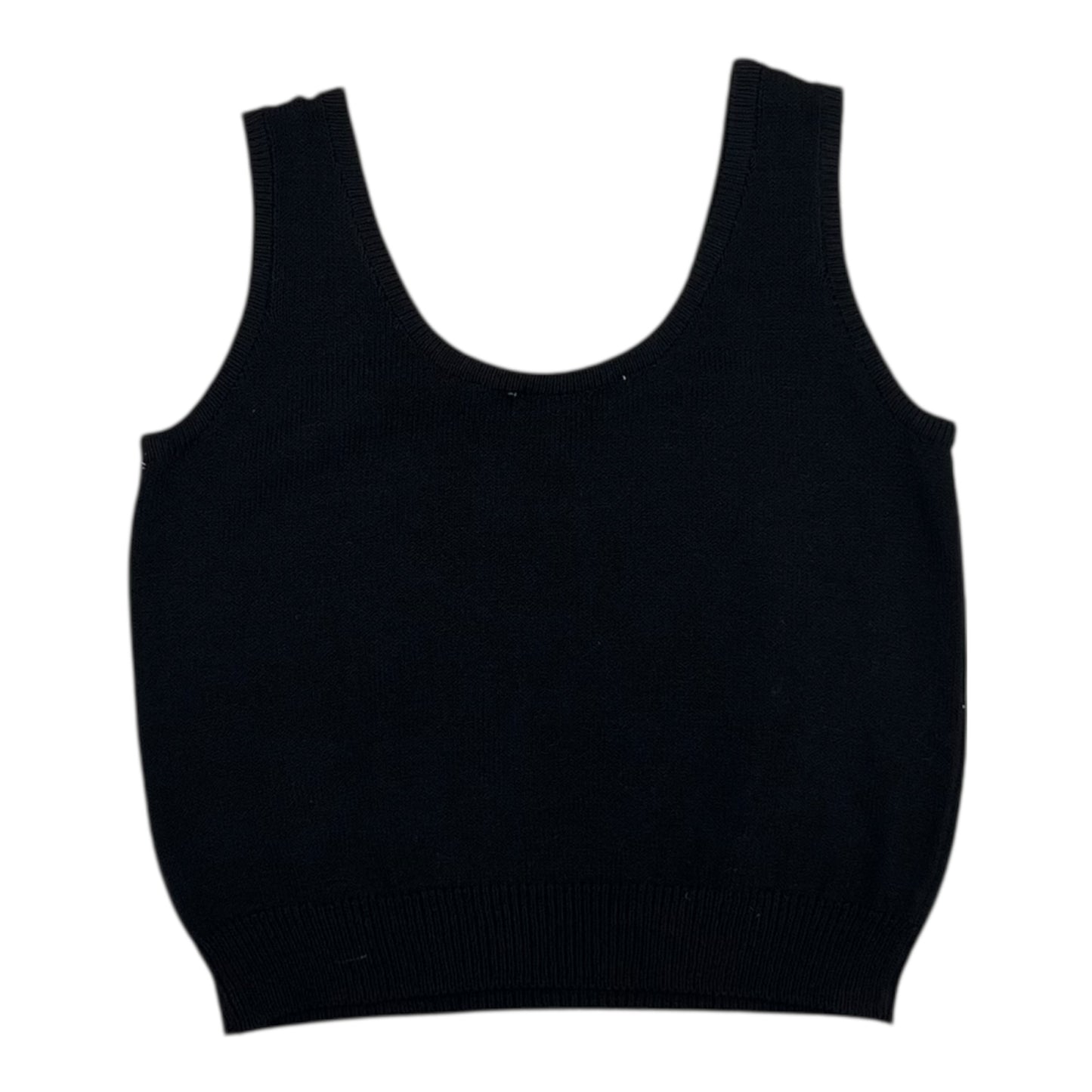 Top Sleeveless By St John Knits In Black, Size:M