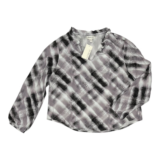 Blouse Ls By Cloth & Stone In Grey & White, Size:L