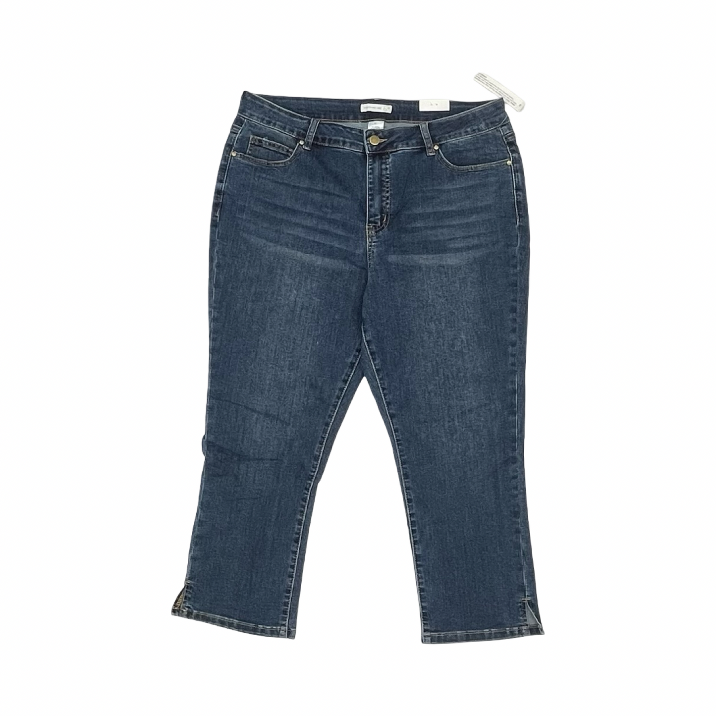 Jeans Cropped By Westport In Blue Denim, Size:14
