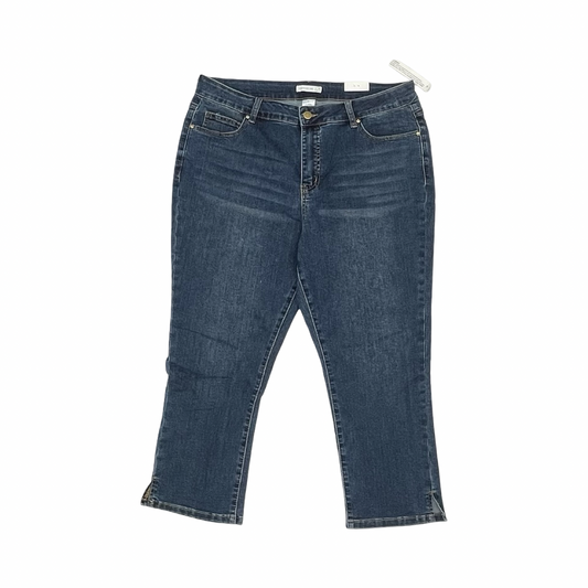 Jeans Cropped By Westport In Blue Denim, Size:14