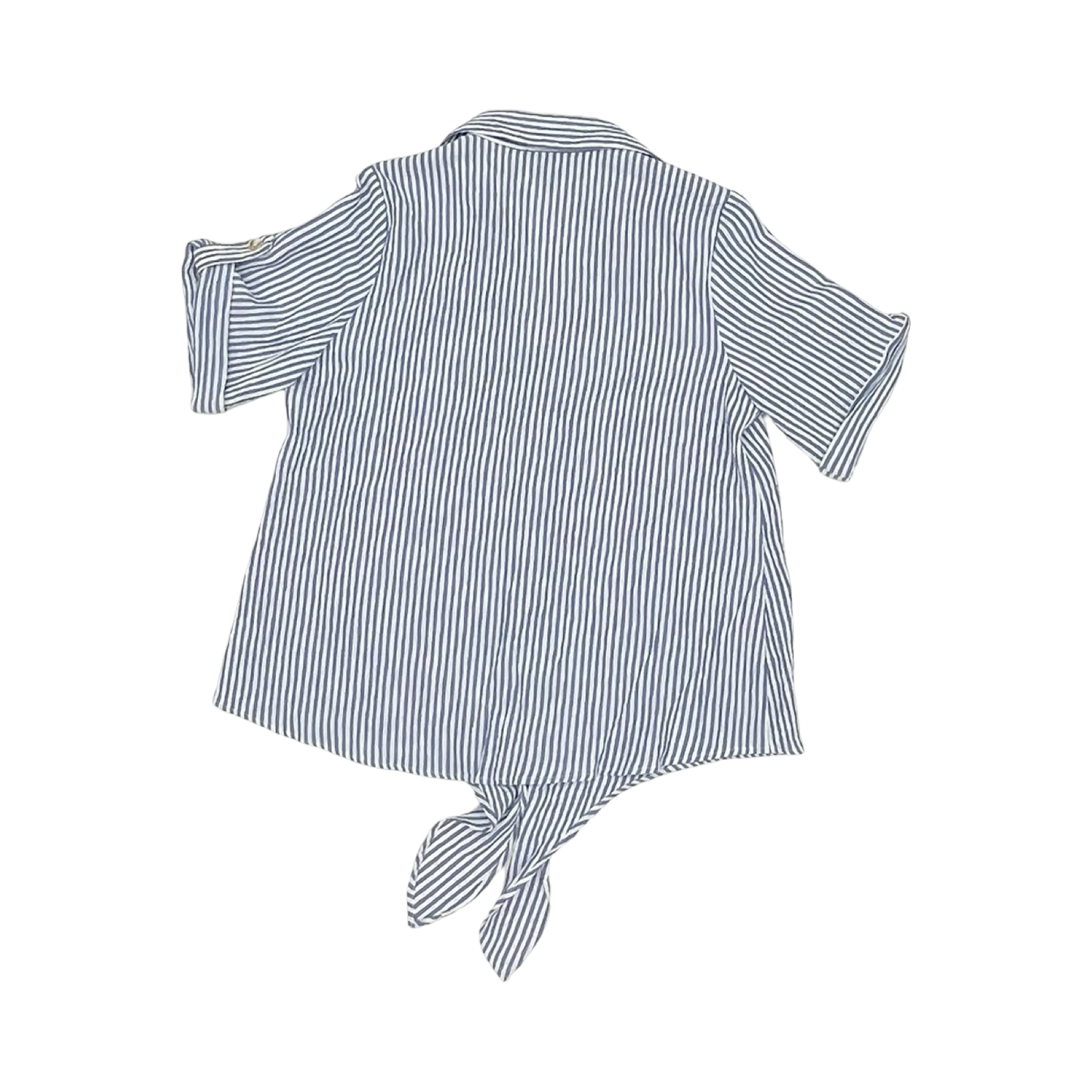 Blouse Ss By Agb In Blue & White, Size:Lp