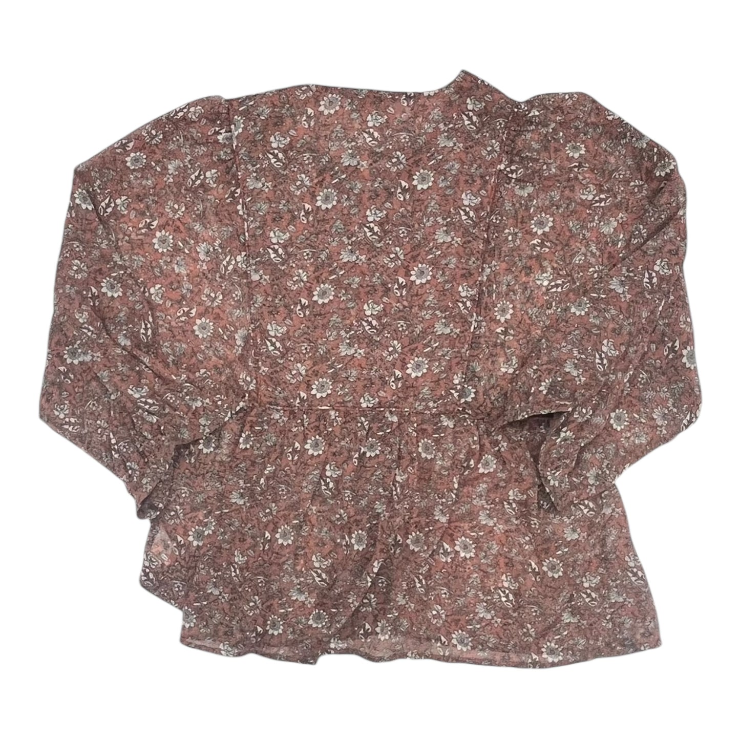 Blouse 3/4 Sleeve By Lucky Brand In Floral Print, Size:L