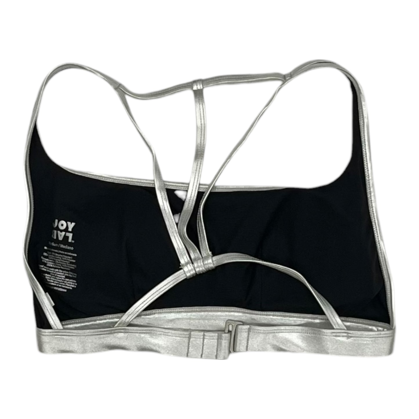 Athletic Bra By Joy Lab In Black & Silver, Size:M