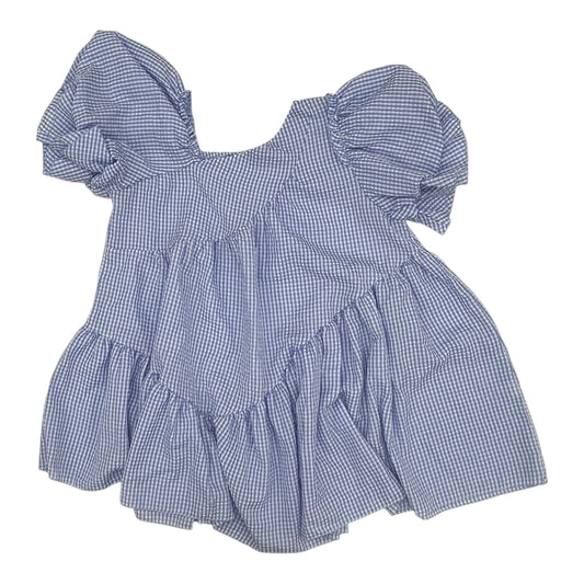 Dress Casual Short By Simplee In Blue & White, Size:S
