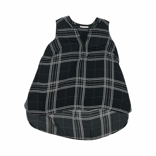 Blouse Sleeveless By Daniel Rainn In Black & White, Size:2X
