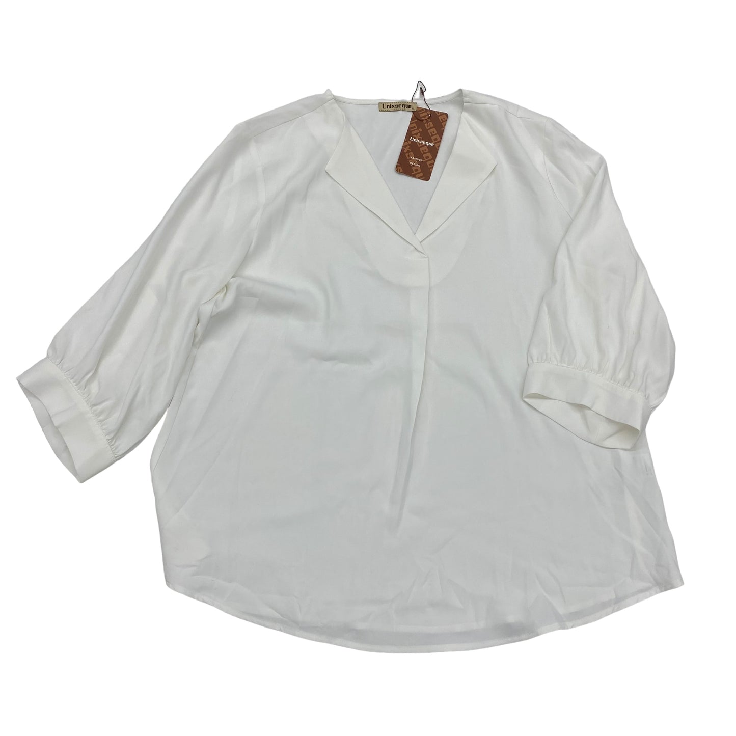 WHITE BLOUSE LS by CLOTHES MENTOR Size:XL