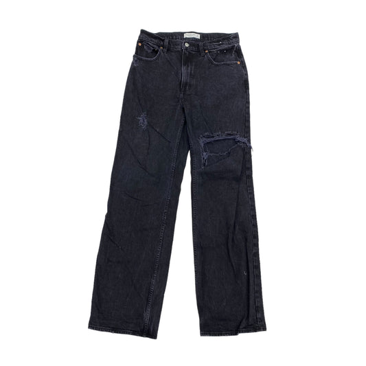 BLACK DENIM JEANS BOYFRIEND by ABERCROMBIE AND FITCH Size:10TALL