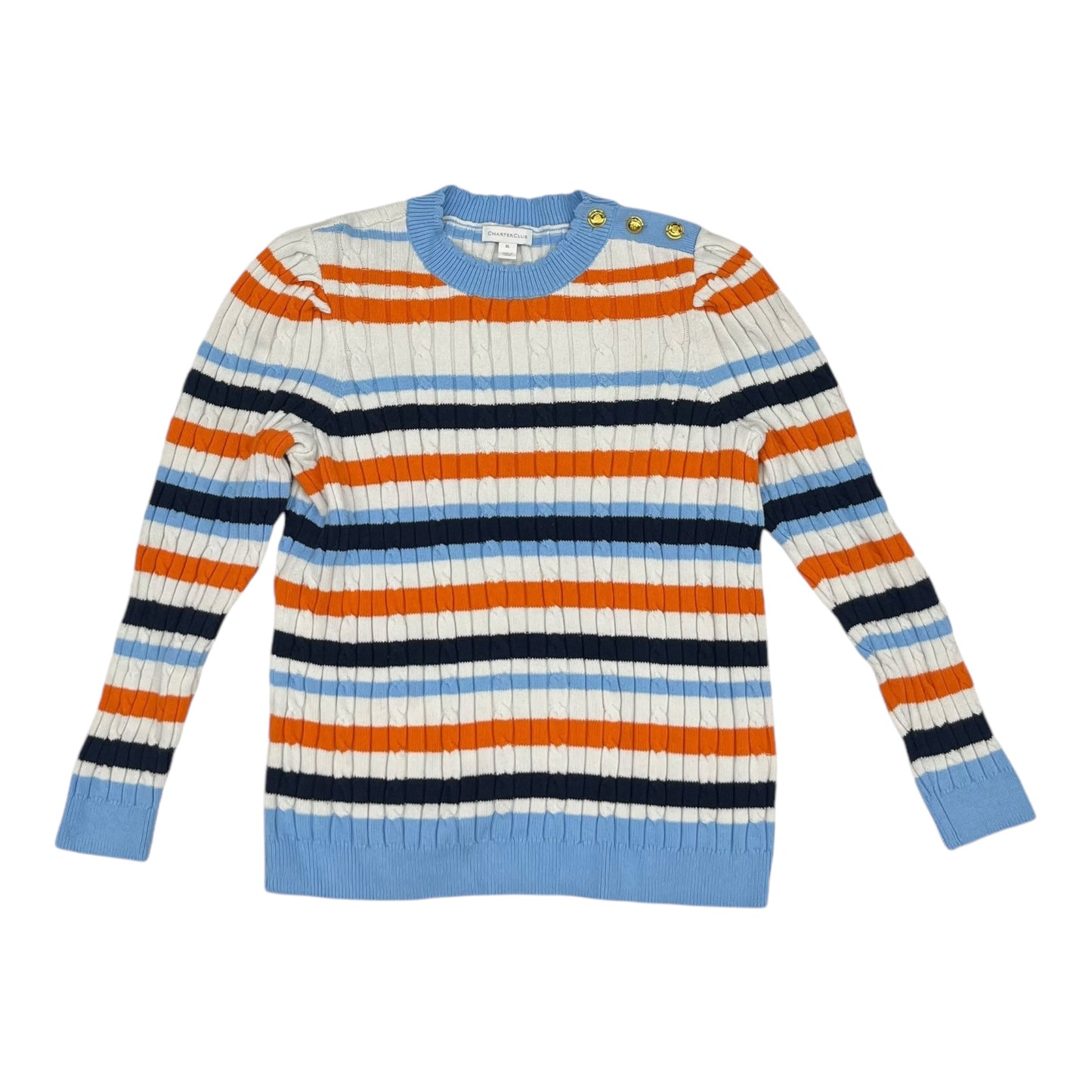 BLUE & ORANGE SWEATER by CHARTER CLUB Size:XL