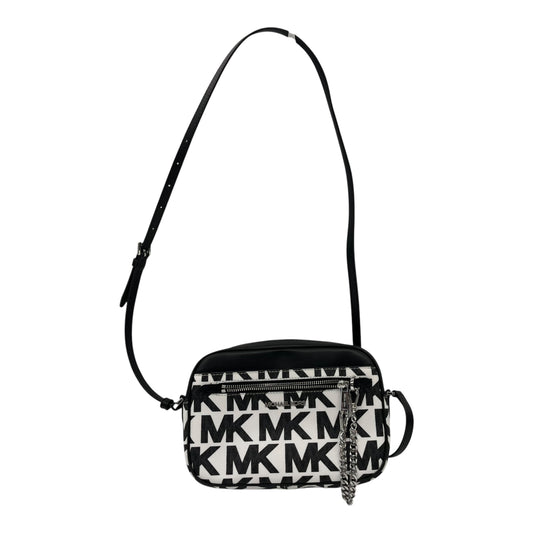 Crossbody Designer By Michael Kors In Black & White, Size:Medium
