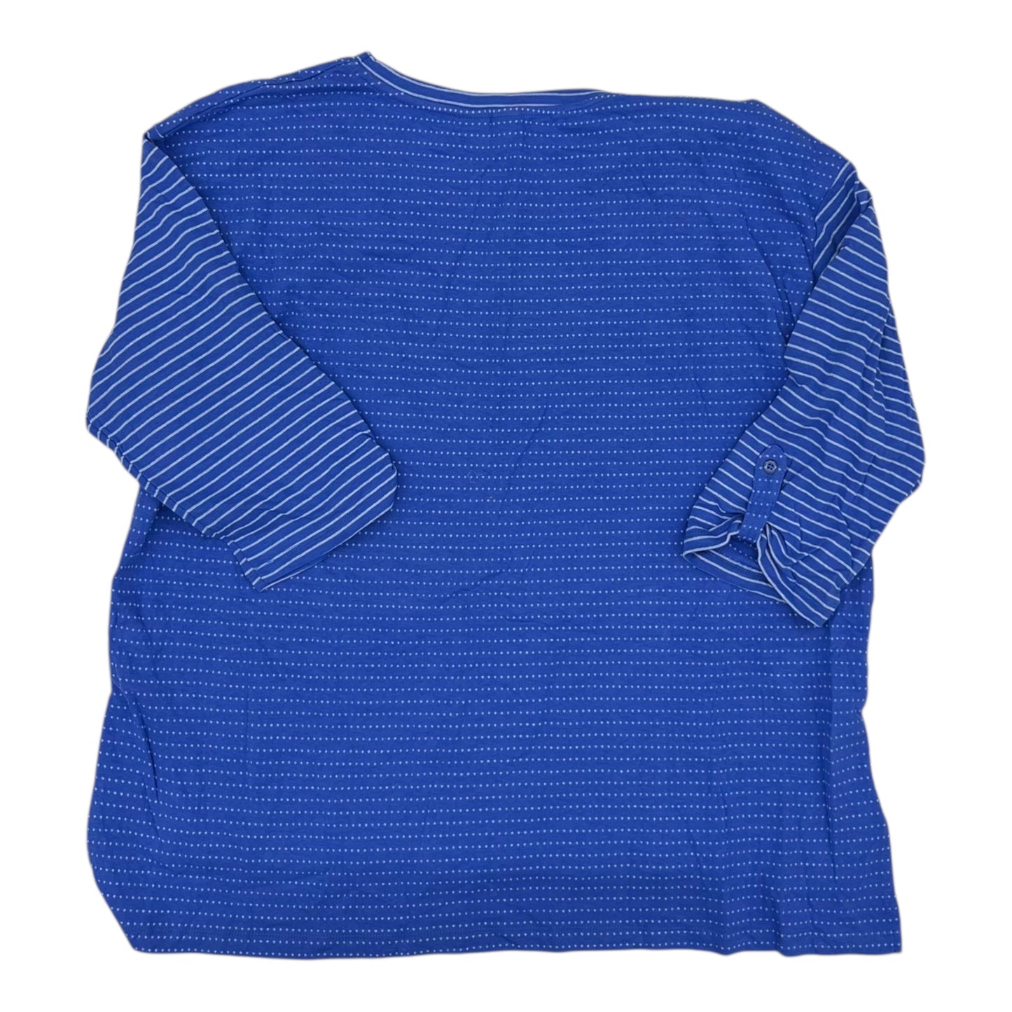 TOP LS by    CLOTHES MENTOR In BLUE & WHITE, Size: 3X