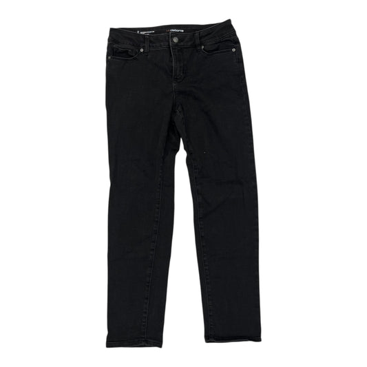 Jeans Straight By Liz Claiborne In Black Denim, Size:2