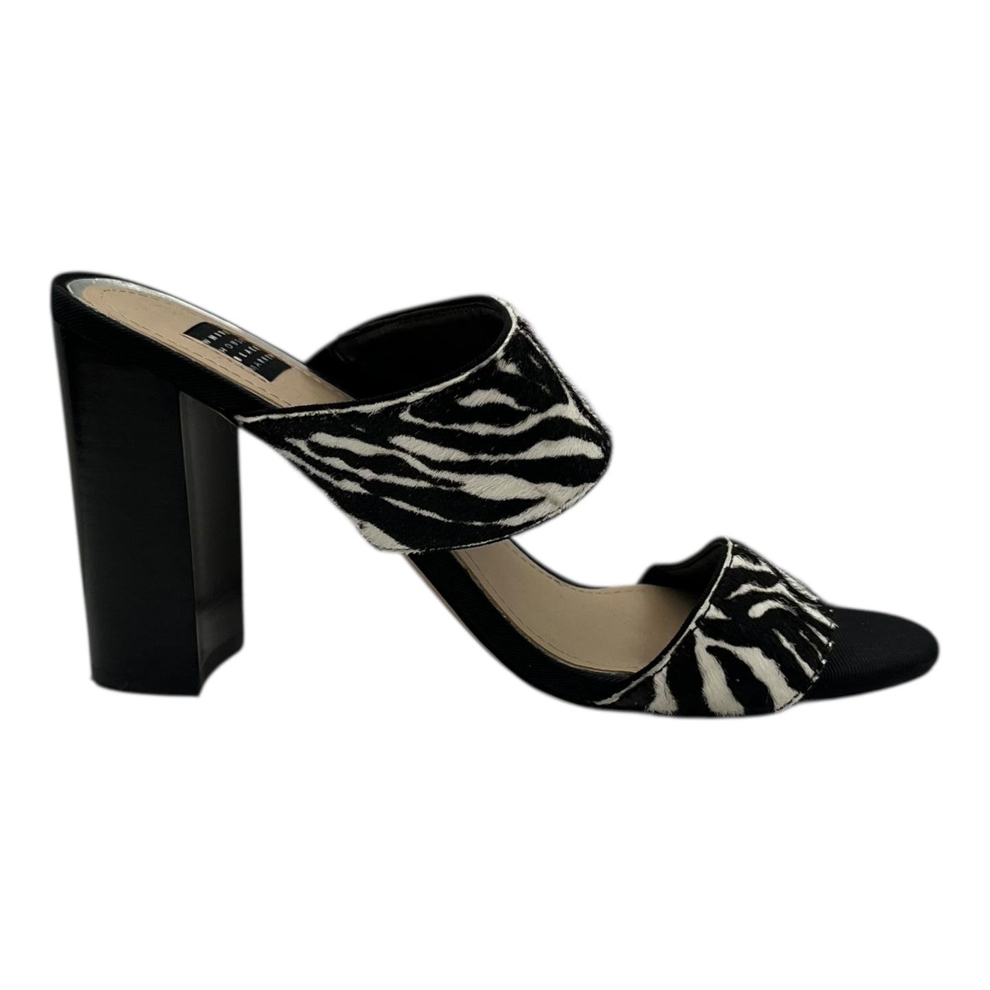Sandals Heels Block By White House Black Market In Zebra Print, Size:8.5