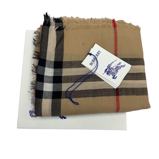 Scarf Luxury Designer By Burberry In Plaid Pattern