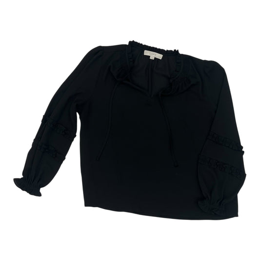 Blouse Ls By Loft In Black, Size:Lp