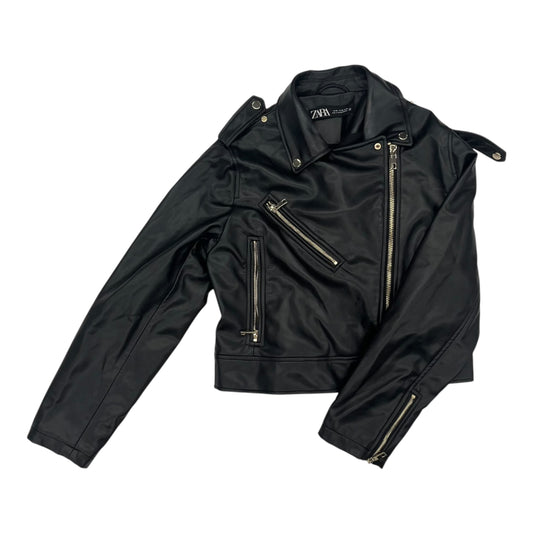 Jacket Moto By Zara In Black, Size:Xl