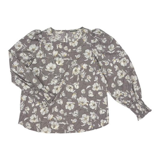Blouse Ls By Pleione In Grey, Size:M