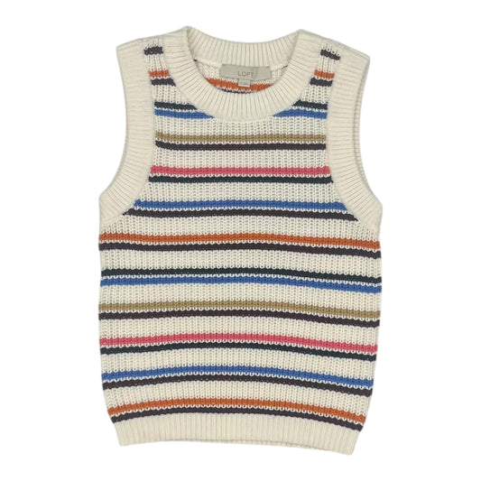 Vest Sweater By Loft In Striped Pattern, Size:Xs
