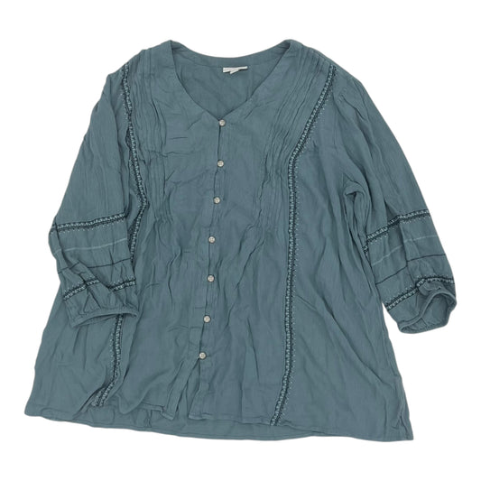 Blouse 3/4 Sleeve By J. Jill In Blue, Size:Xl