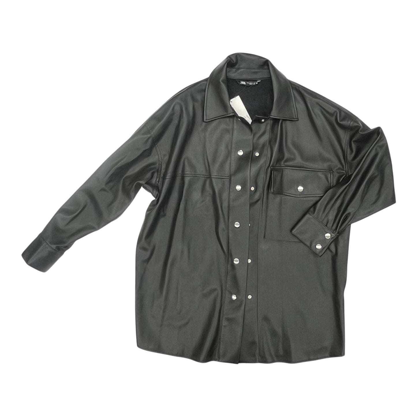 Jacket Shirt By Zara In Black, Size:Xl