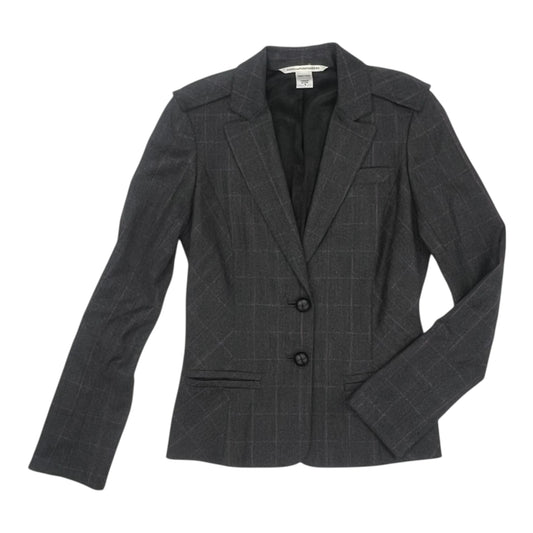 Blazer Designer By Diane Von Furstenberg In Grey, Size:M