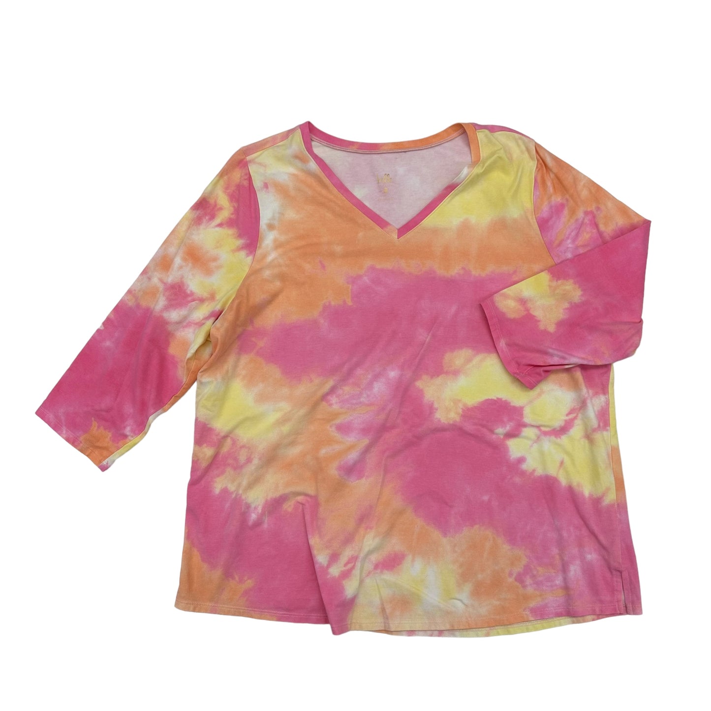 TIE DYE PRINT TOP 3/4 SLEEVE by BELLE BY KIM GRAVEL Size:XL