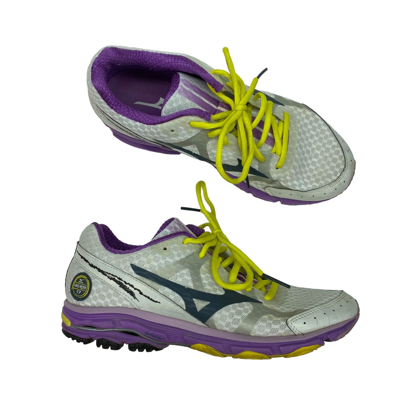 PURPLE & WHITE SHOES ATHLETIC by MIZUNO Size:8