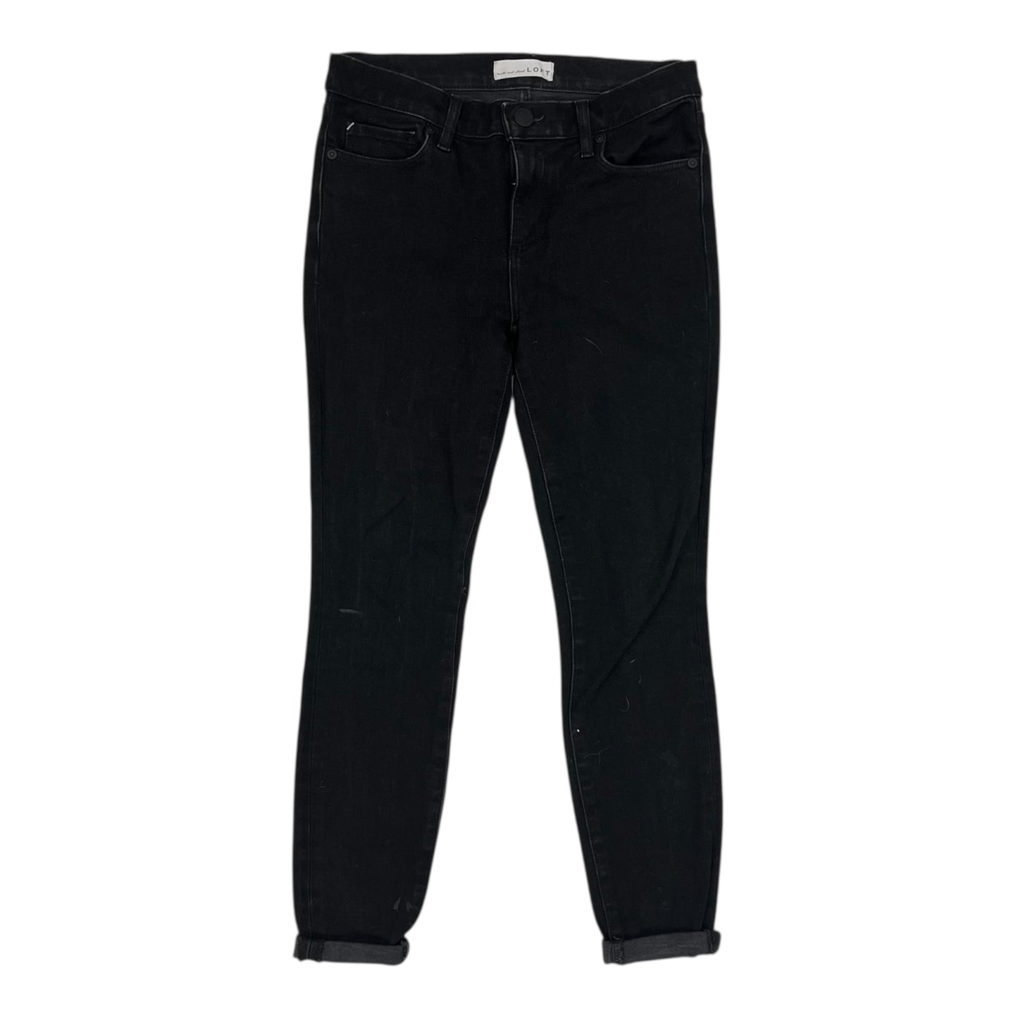 Jeans Skinny By Loft In Black Denim, Size:4