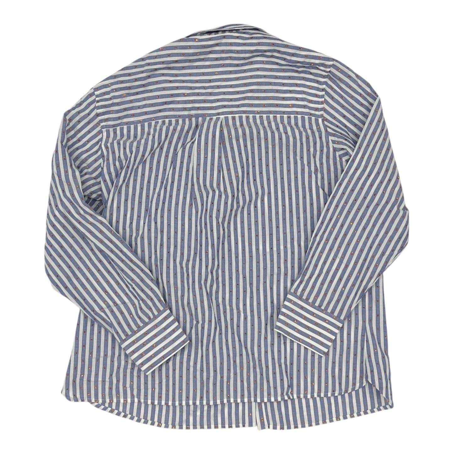 Blouse Ls By Boden In Blue & White, Size:Xl