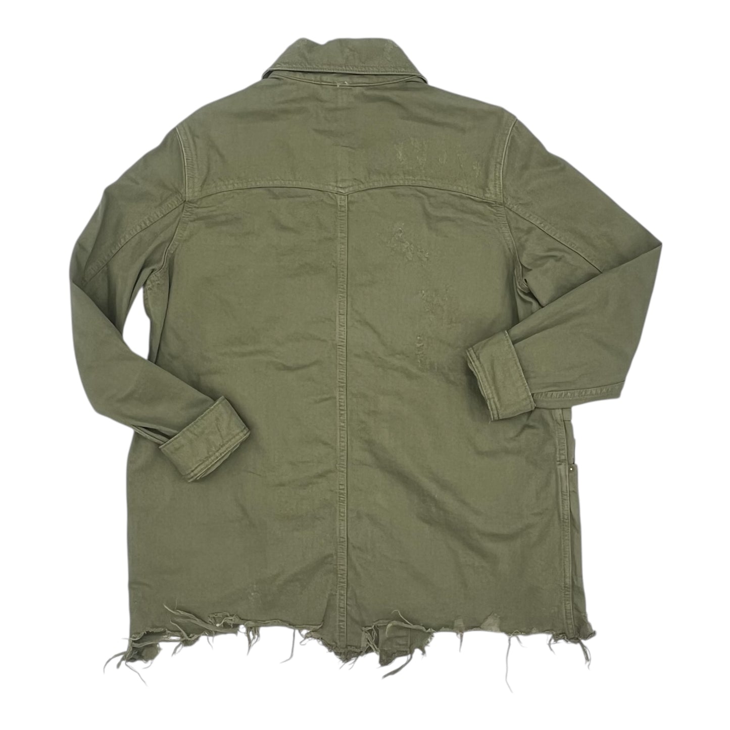 Jacket Denim By Free People In Green Denim, Size:S