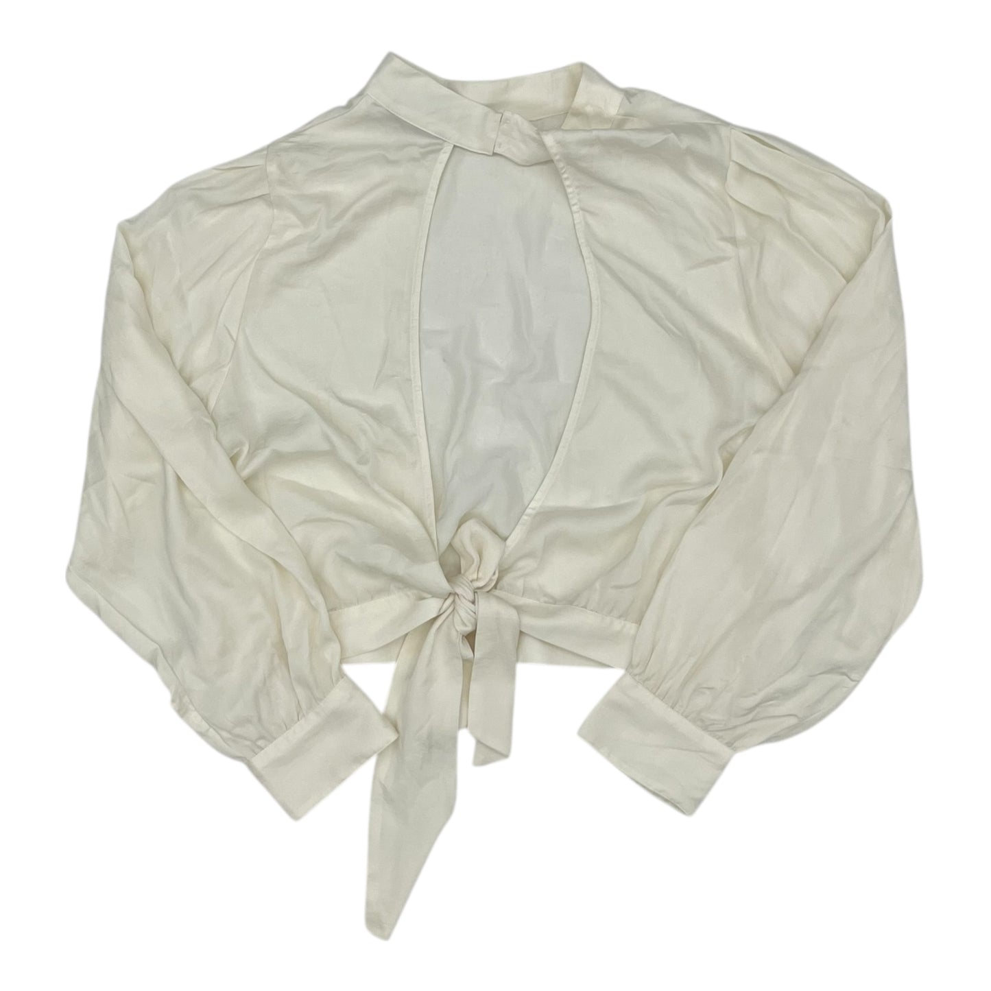 Blouse Ls By Banana Republic In Cream, Size:Xl