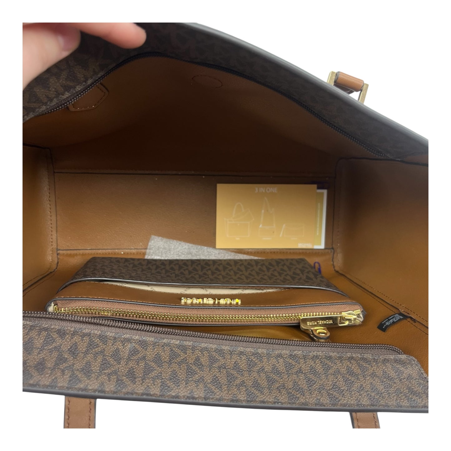 Handbag Designer By Michael Kors In Brown, Size:Large