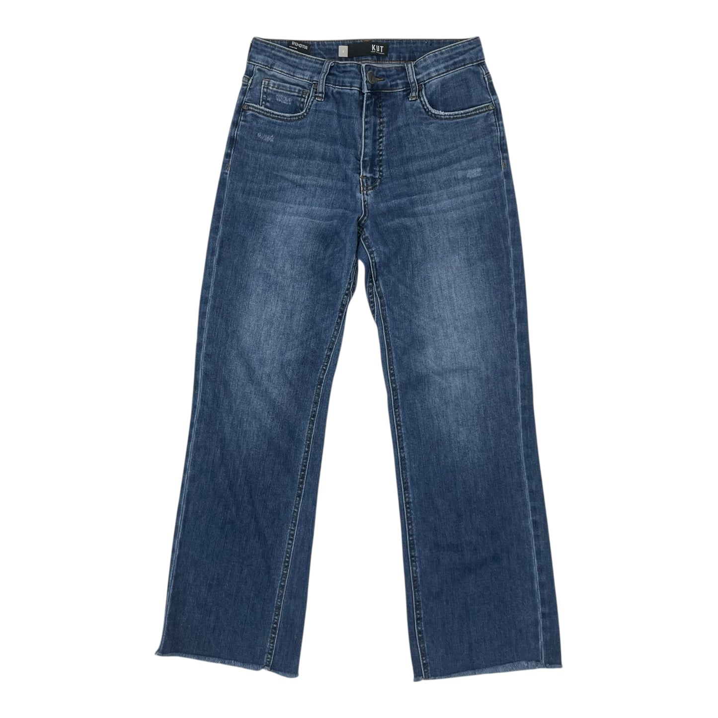 Jeans Straight By Kut In Blue Denim, Size:4