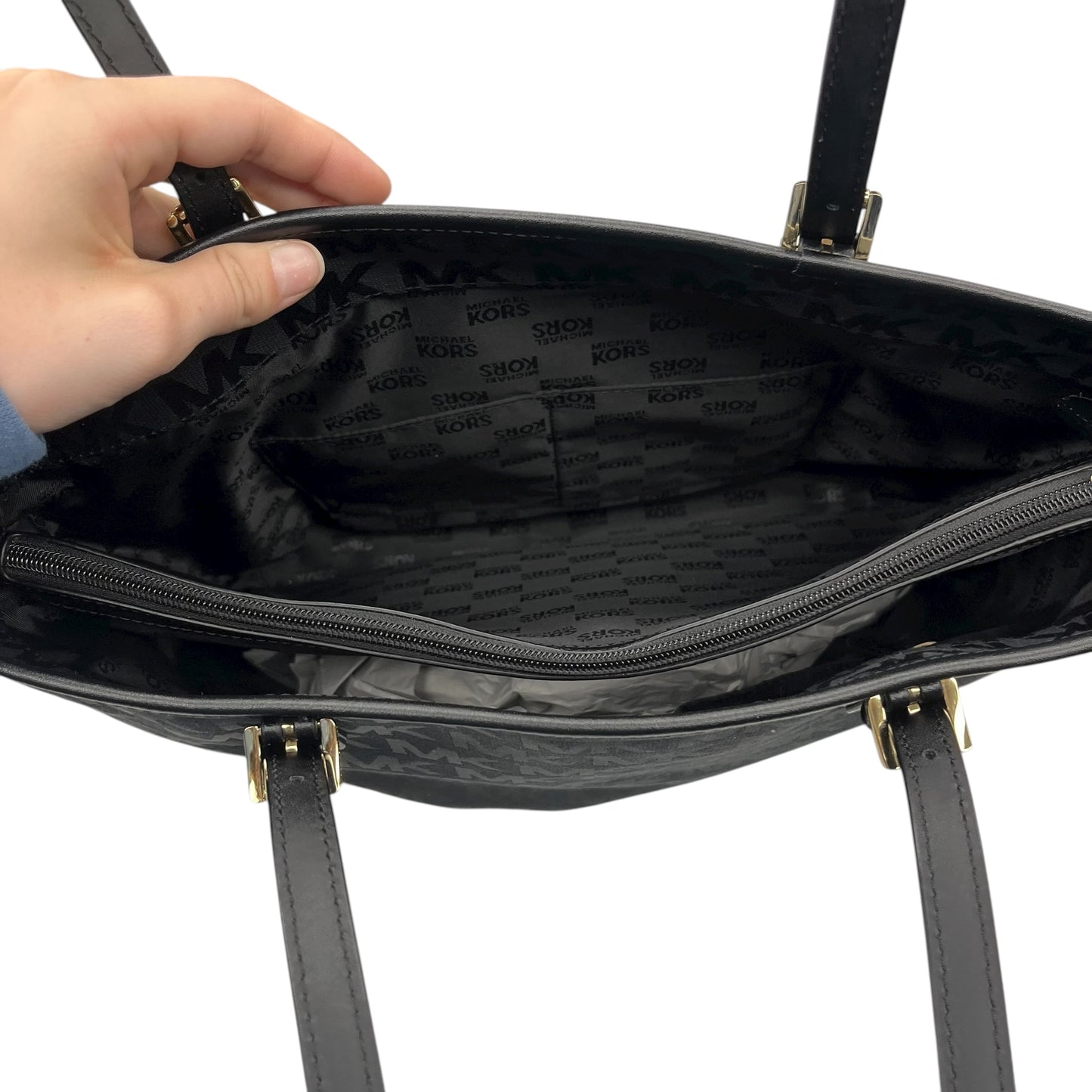 Tote Designer By Michael Kors In Black, Size:Medium