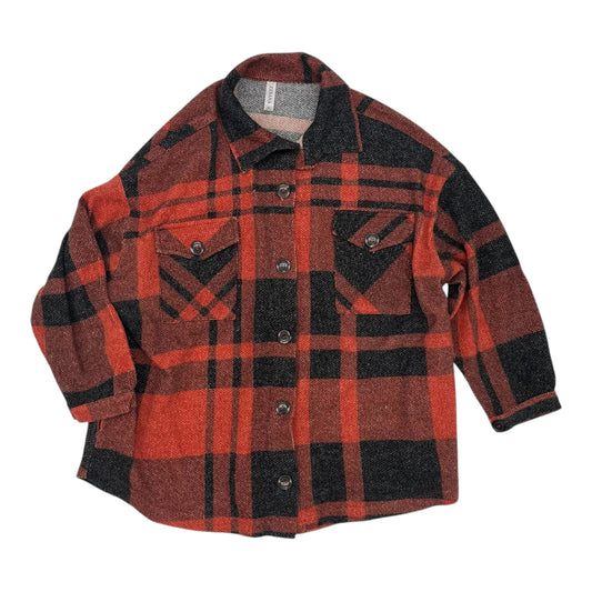 Cardigan By Zenana In Black & Red, Size:Xl