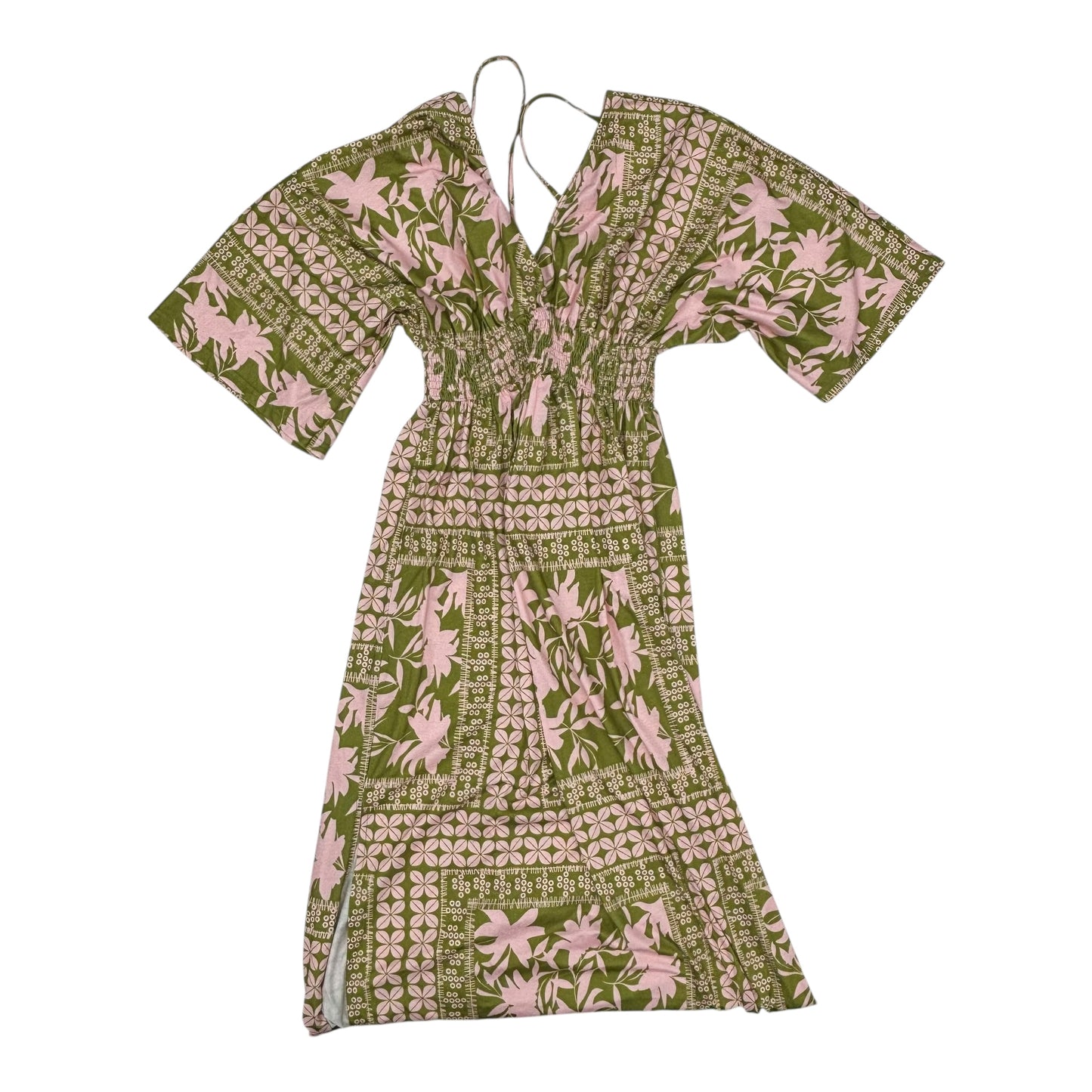 Dress Casual Maxi By Clothes Mentor In Green & Pink, Size:M