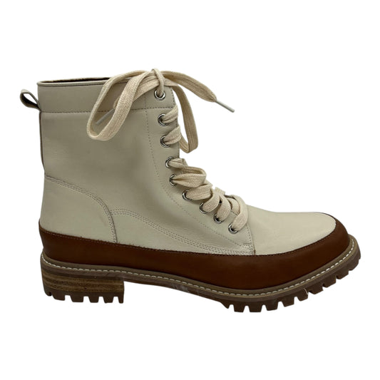 Boots Ankle Heels By Clothes Mentor In Cream, Size:9