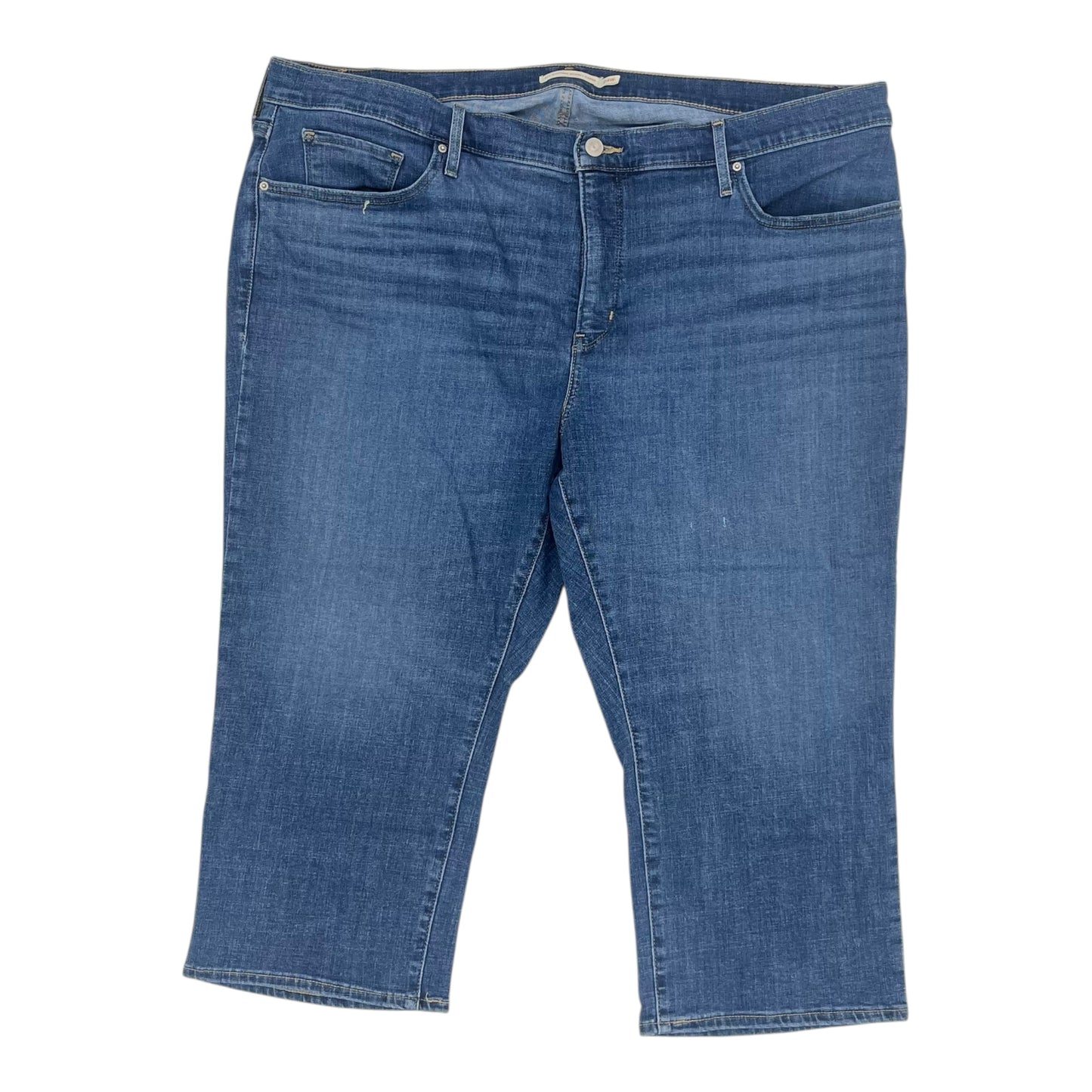 Jeans Cropped By Levis In Blue Denim, Size:24